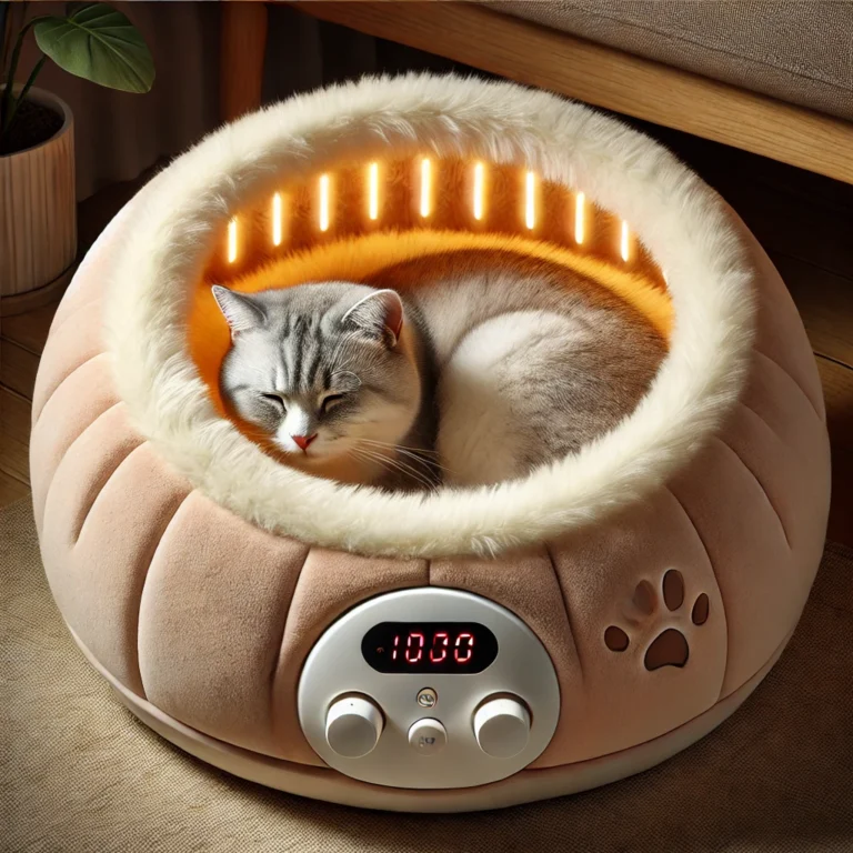 Een elektrisch verwarmde kattenmand