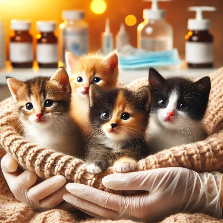 Kittens met speciale zorg en opvang
