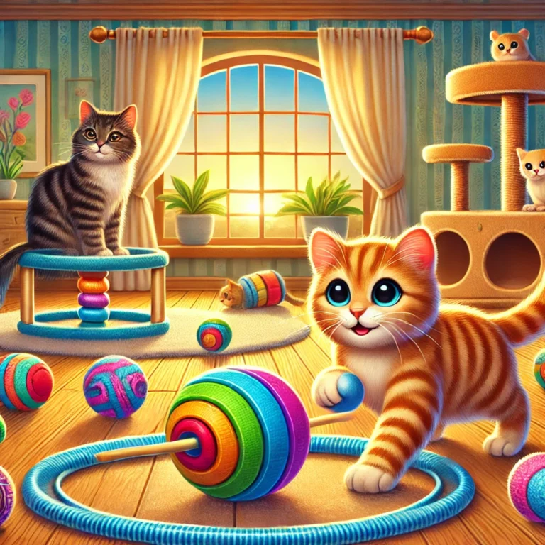 Rollende speeltjes voor katten