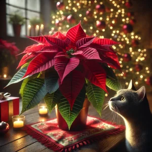 Populaire kerstster en de veiligheid voor katten