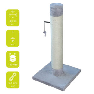 Krabpaal Classic Post 38x38x80cm grijs