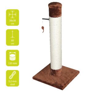 Krabpaal Classic Post 38x38x80cm bruin
